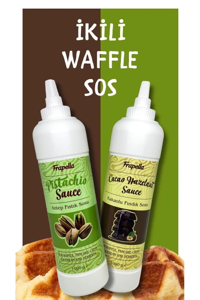 Frapella Antep Fıstık Sosu ve Kakaolu Fındık Sosu 1 Kg x 2 Adet Waffle, pankek, krep dondurma vb. - 2