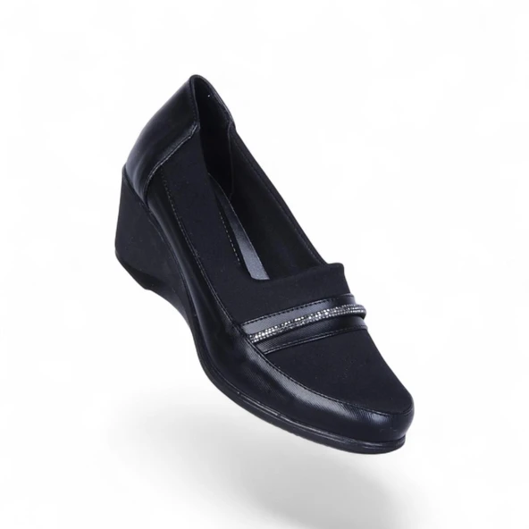 Vollex Vl2 Siyah 7Cm Kadın Dolgu Topuklu Ayakkabı ürün görseli