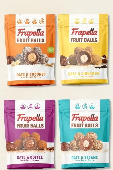 Frapella İçi Dolgulu Meyve Topları Deneme Paketi 80 Gr. x 4 Adet - 1