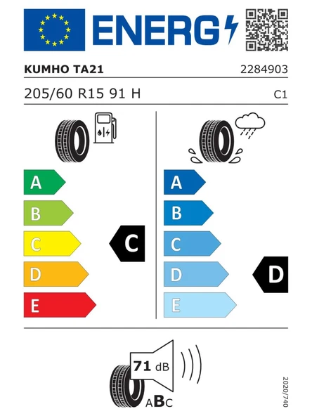 KUMHO 205/60R15 91H SOLUS TA21 2025 YAZ LASTİĞİ - Resim 2