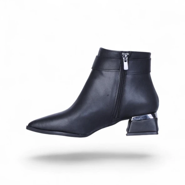 Scarletta S16 Cilt Siyah 4Cm Kadın Topuklu Bot - Resim 3