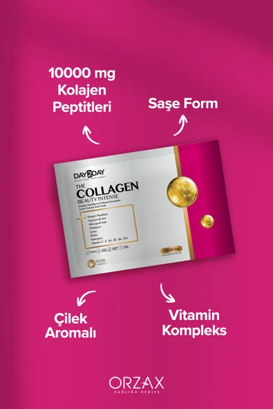 DAY2DAY The Collagen Beauty Intense 30 Saşe ÇİLEK Aromalı - 3