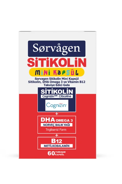 SORVAGEN Mini Kapsül Sitikolin, Dha Omega 3 Ve B12 - 60 Kapsül - 1