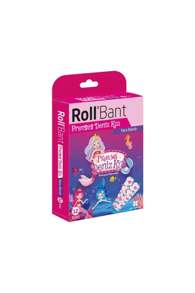 ROLL Bant Prenses Deniz Kızı Yara Bandı 12 Adet - 1