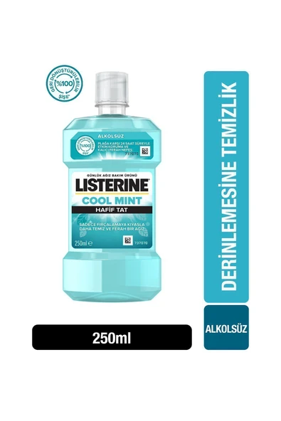 LİSTERİNE Cool Mint Hafif Tat Alkolsüz Ağiz Bakim Suyu 250 ml - 1