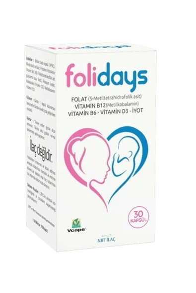 NBT İLAÇ STD NBT Life Folidays 30 Kapsül Gıda Takviyesi ( TEKLİDİR ) - 1