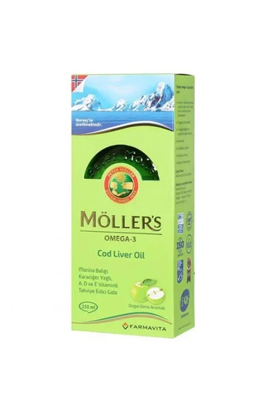MÖLLER'S Möllers Omega 3 Balık Yağı Şurubu Doğal Elma Aromalı 250 ml - 1