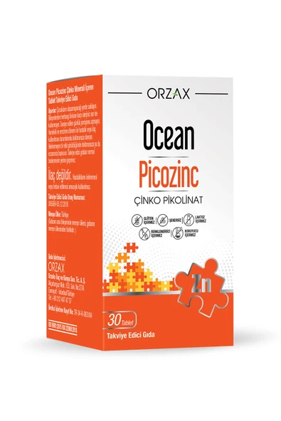 ORZAX Ocean Picozinc Çinko Pikolinat 30 Tablet - 1
