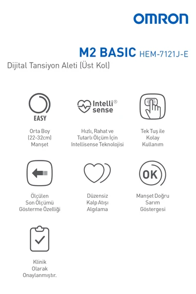 OMRON M2 Basic Hem-7121j-e (c) Koldan Ölçer Tansiyon Aleti M2 Basic Hem-7121j-e - 3
