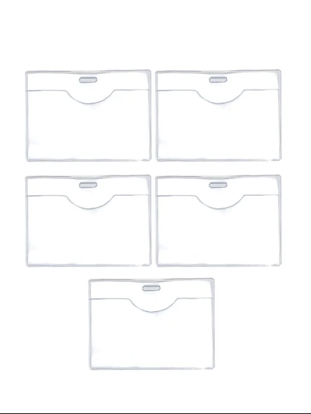 Pvc Yaka Kartlığı Yaka Kartı Kılıfı Kart Koruyucu 9,5x7 cm - 5 Adet ürün görseli