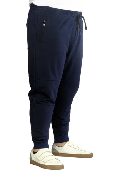 Büyük Beden Eşofman Altı Darpaça Zippered 22501 Siyah - 5