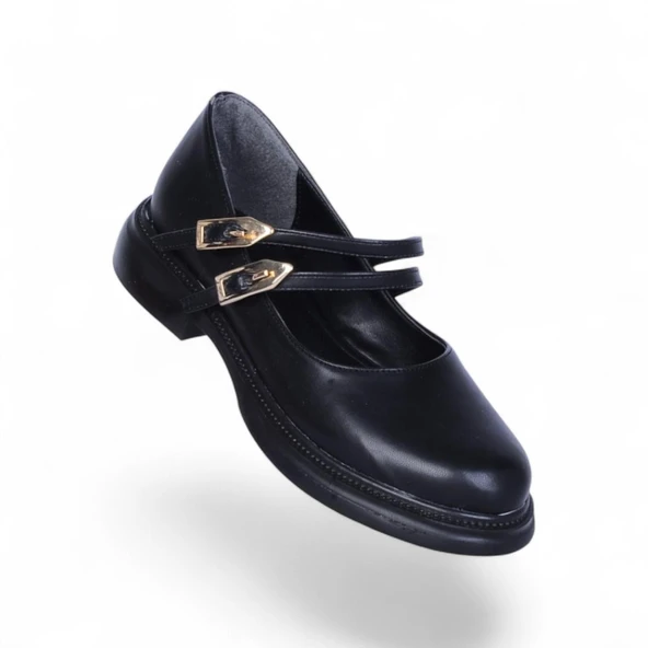 Scarletta S12 Cilt Siyah Kadın Loafer Ayakkabı - 1