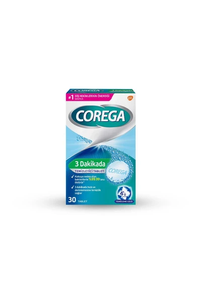 COREGA Diş Protezi Temizleyici Beyazlatıcı Tablet 30 Adet Cbkshop - 1