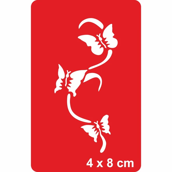 Dallarda Kelebekler Tattoo Geçici Dövme Şablonları Kına Kalıpları ürün görseli 1