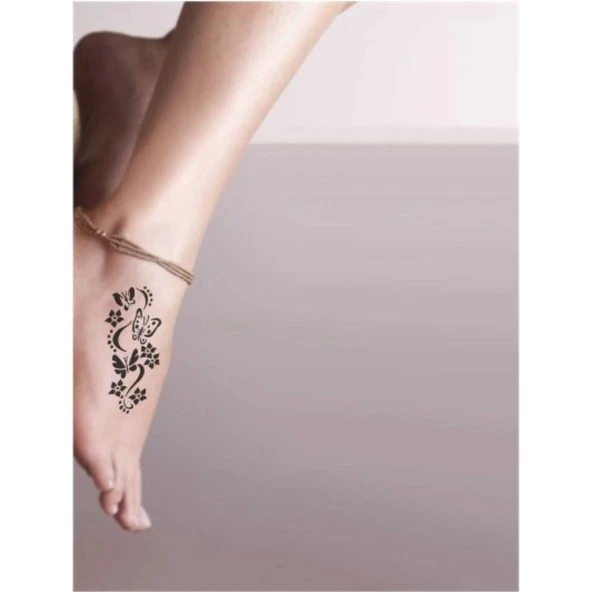 Bahar Şarkısı Kelebekler Tattoo Geçici Dövme Şablonları Kına Kalıpları - 2