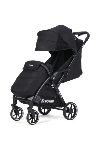 Yoyko Wow Kabin Boy Tek Elle Kolay Katlanır Pratik Bebek Arabası Autofold Siyah Siyah - 5