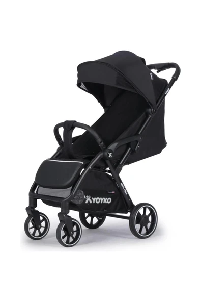 Yoyko Wow Kabin Boy Tek Elle Kolay Katlanır Pratik Bebek Arabası Autofold Siyah Siyah - 4