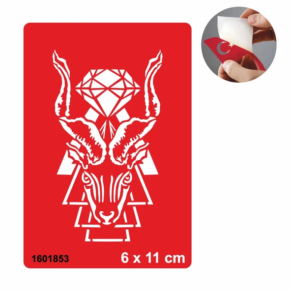 İlüstratif  Şeytan Geyik Desen Tattoo Geçici Dövme Şablonları Kına Kalıpları ürün görseli 1