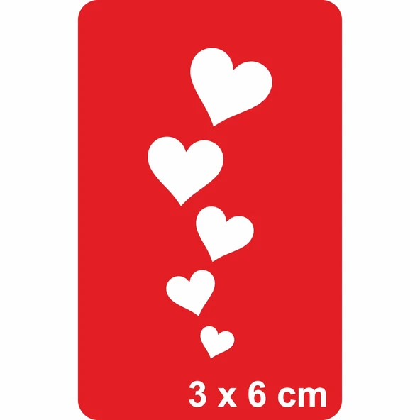 Sıralı Kalpler Tattoo Geçici Dövme Şablonları Kına Kalıpları ürün görseli 1