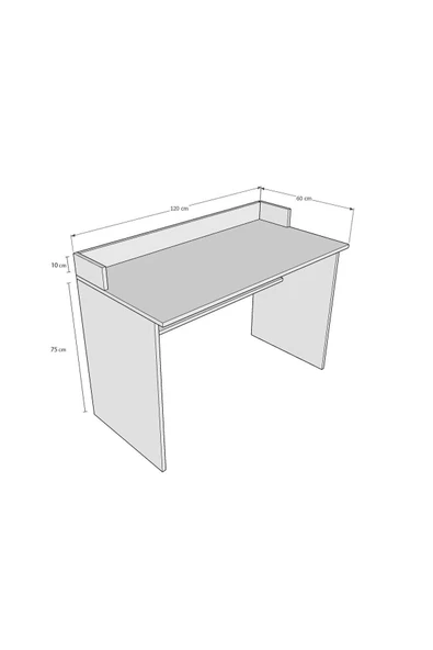 Bilgisayar Ofis Yemek Ders Çalışma Masası ÇM-01  Kül Gri - Resim 3