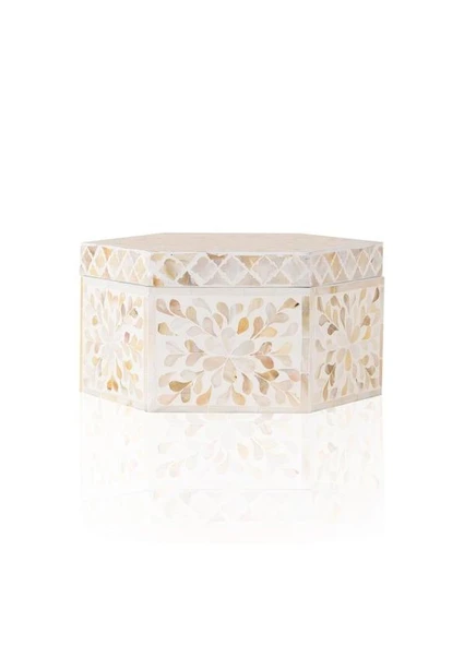 The Mia Sedef Altıgen Kutu 24x21x12 cm TLC0076 - 5