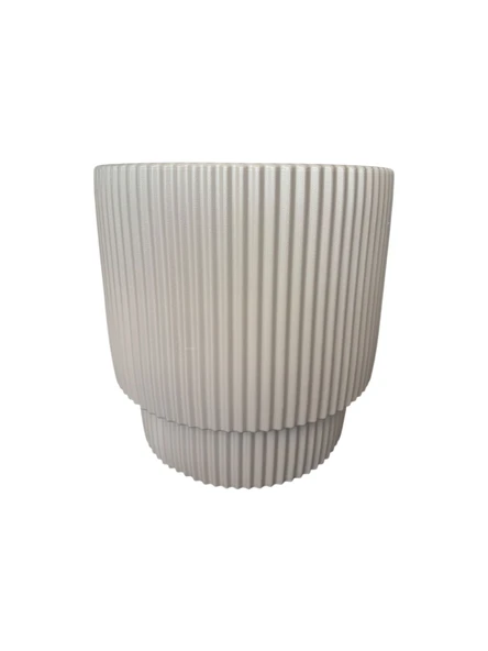 Çift Kalı Çizgili Modern Saksı - 4
