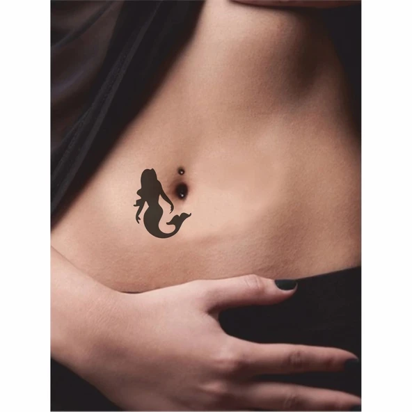 Denizlerin Aşkı Deniz Kızı  Tattoo Geçici Dövme Şablonları Kına Kalıpları - Resim 2