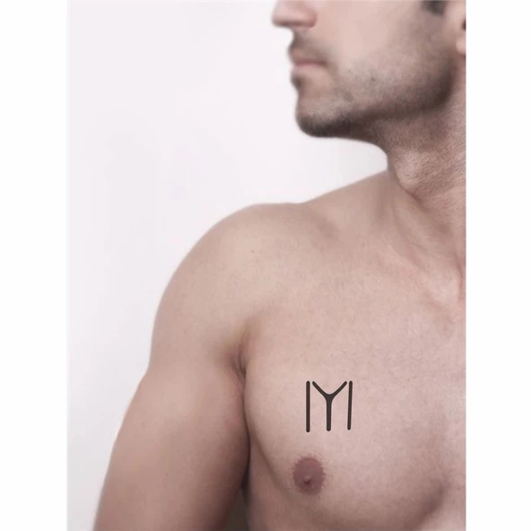 Kayı Boyu Flama Sembolü Tattoo Geçici Dövme Şablonları Kına Kalıpları - Resim 2