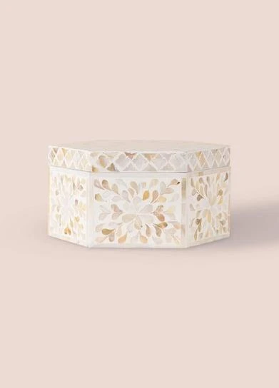 The Mia Sedef Altıgen Kutu 28x24x14 cm TLC0075 - 4