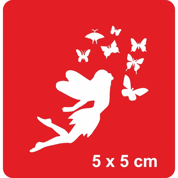 Melek Kelebek Peri Kızı  Tattoo Geçici Dövme Şablonları Kına Kalıpları ürün görseli 1