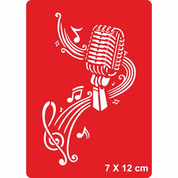 Şarkı Mikrofon Nota  Tattoo Geçici Dövme Şablonları Kına Kalıpları ürün görseli 1