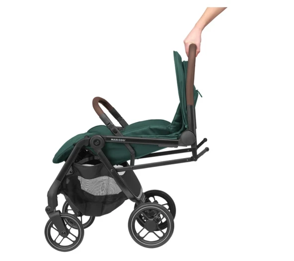 Soho Kompakt Seyahat Sistem Olabilen Otomatik Katlanan Bebek Arabası Essential Green - Resim 4