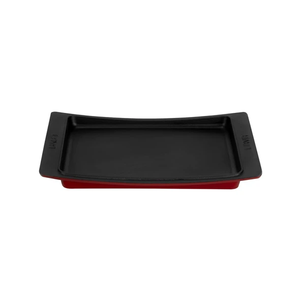 Lava Döküm Dikdörtgen Servis Tabağı. Ölçü 36x24cm.-Bordo - 1