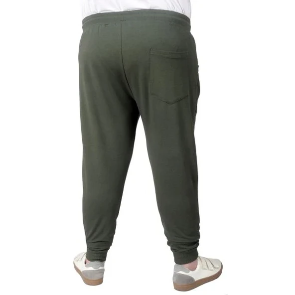 Büyük Beden Eşofman Altı DarPaça Zippered 22501 Haki - 2