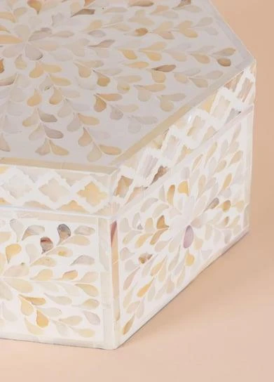 The Mia Sedef Altıgen Kutu 28x24x14 cm TLC0075 - 3