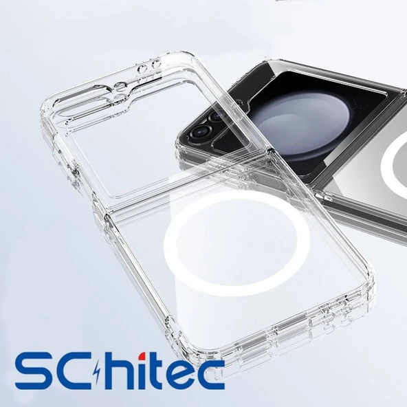 ScHitec Samsung Galaxy Z Flip 6 Magsafe Özellikli Şeffaf Kılıf - 3