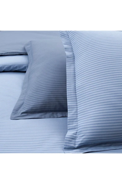 Fancy Stripe Mavi Tek Kişilik Pamuk Nevresim Takımı - 3
