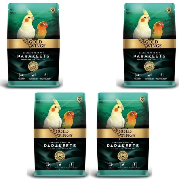 Gold Wings Premium Paraket Tropikal Kuş Yemi 1 Kg X 4 Adet ürün görseli 1