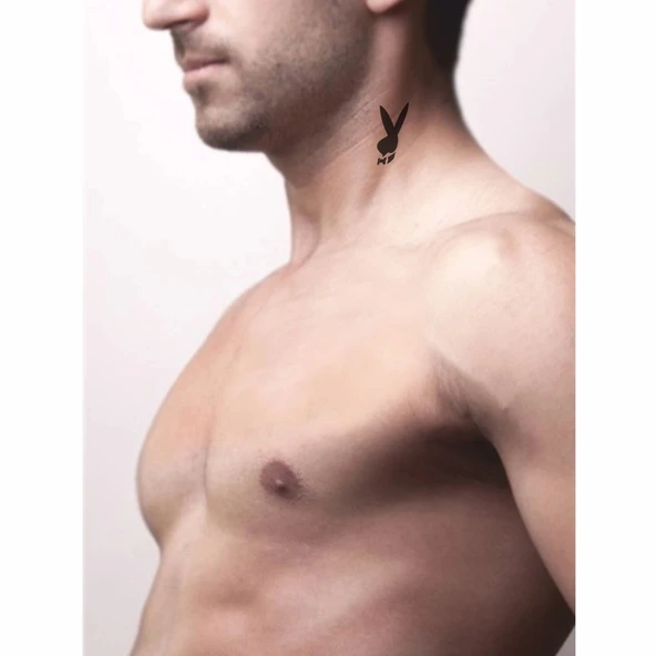 Aşk Tavşanı Playboy Tattoo Geçici Dövme Şablonları Kına Kalıpları - Resim 2