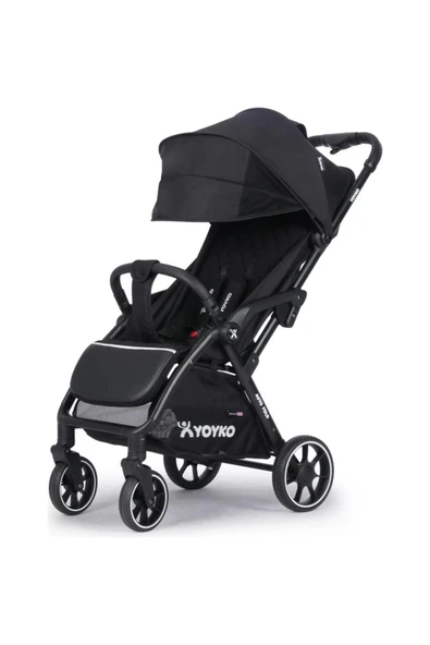 Yoyko Wow Kabin Boy Tek Elle Kolay Katlanır Pratik Bebek Arabası Autofold Siyah Siyah