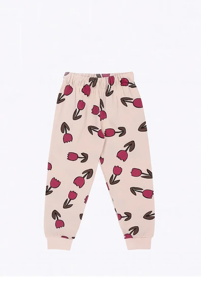 Lale Desenli Kız Çocuk Pijama Takımı - 4