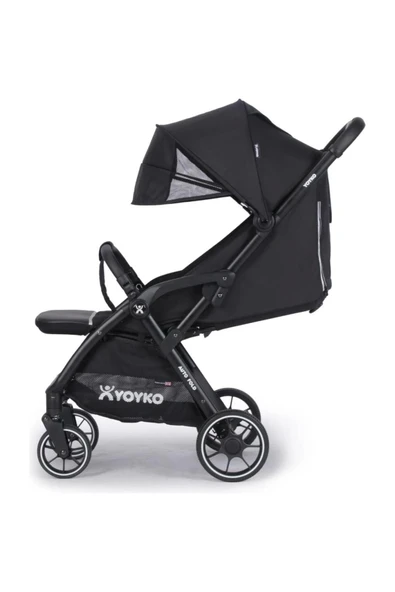 Yoyko Wow Kabin Boy Tek Elle Kolay Katlanır Pratik Bebek Arabası Autofold Siyah Siyah - 6