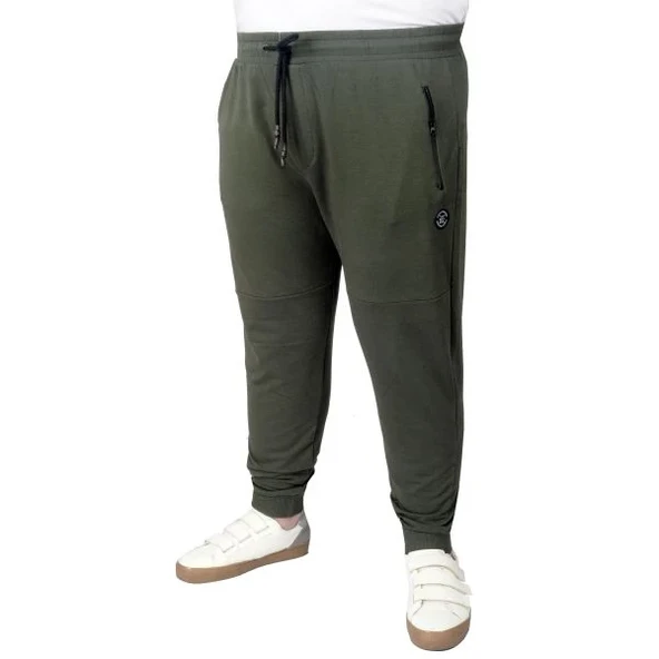 Büyük Beden Eşofman Altı DarPaça Zippered 22501 Haki - 1