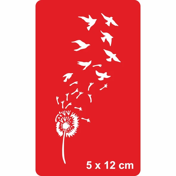 Tüyden Çıkan Kuşlar Karahindiba  Tattoo Geçici Dövme Şablonları Kına Kalıpları ürün görseli 1