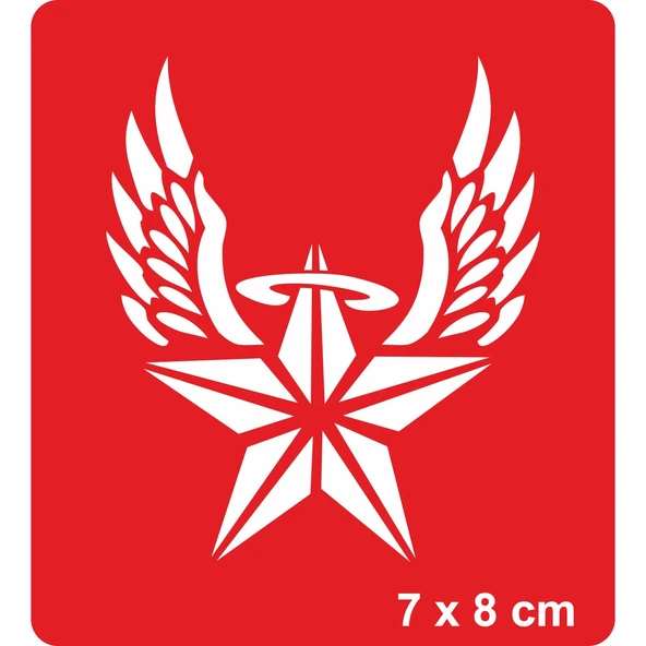 Kanatlı Hareli Yıldız Tattoo Geçici Dövme Şablonları Kına Kalıpları ürün görseli 1