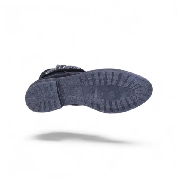 Alens A6 Siyah Nubuk Kadın Düz Bot - Resim 4