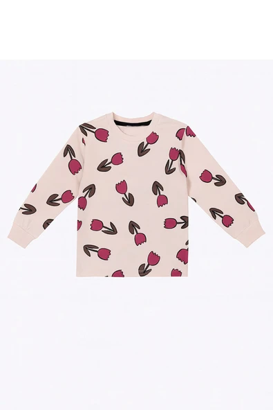 Lale Desenli Kız Çocuk Pijama Takımı - 3