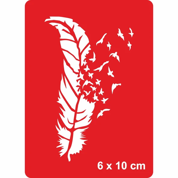 Kuş TüyüSupertrend1 Tattoo Geçici Dövme Şablonları Kına Kalıpları ürün görseli 1