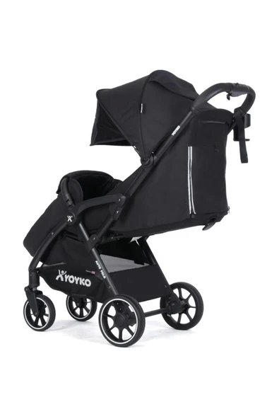 Yoyko Wow Kabin Boy Tek Elle Kolay Katlanır Pratik Bebek Arabası Autofold Siyah Siyah - 8