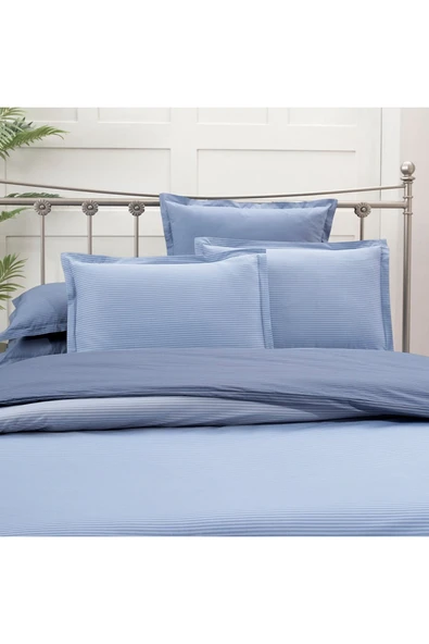 Fancy Stripe Mavi Tek Kişilik Pamuk Nevresim Takımı - 2